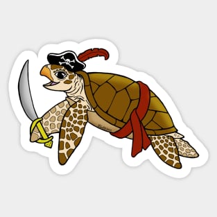 Swashbuckling Sea Turtle Sticker